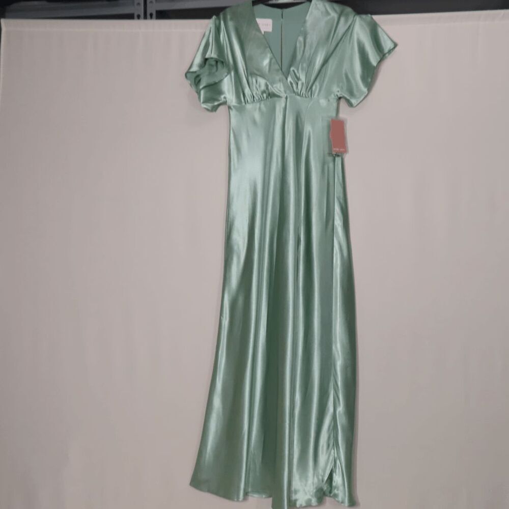 Birdy Grey Jesse Kimono Shiny Satin Dress Small - Picture 4 of 10